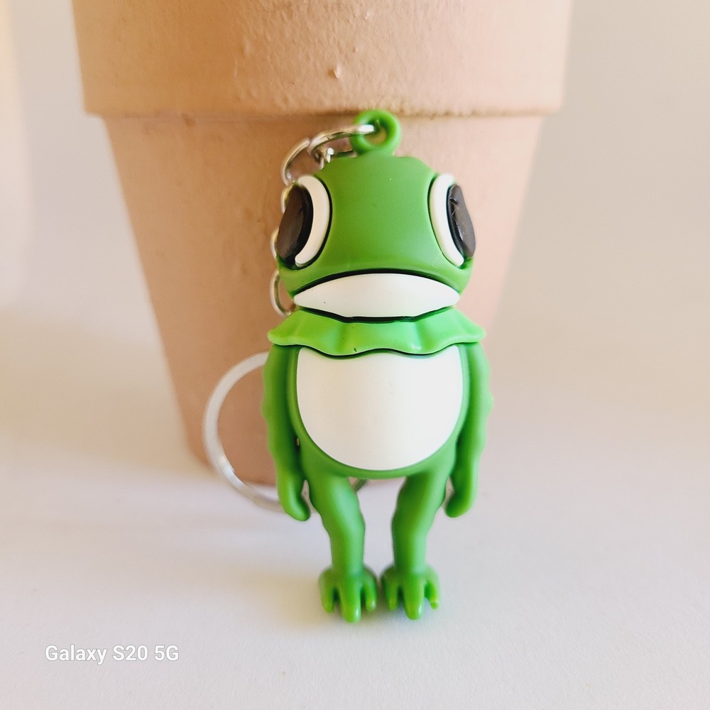 Cute Green Frog Keychain Charms for Kids Backpacks‎ Bags Keys